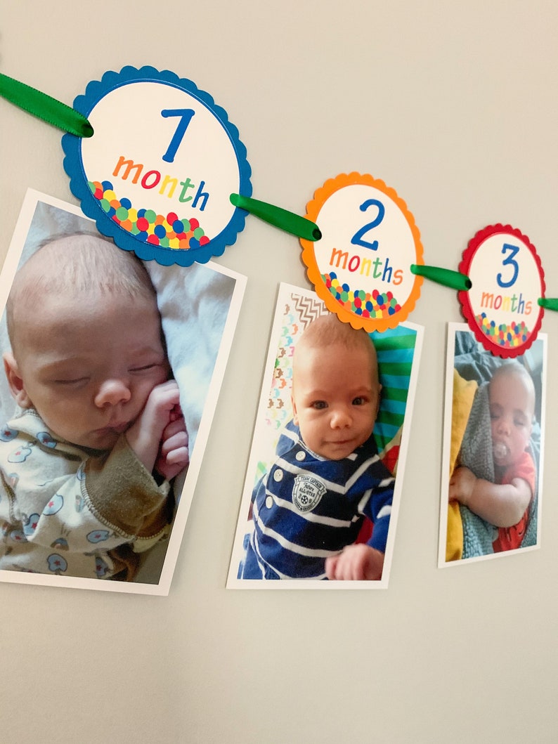 lets have a ball first birthday monthly photo banner featuring a ball pit