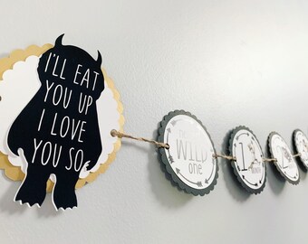 Wild One Birthday Photo Banner, Monthly Milestone Garland