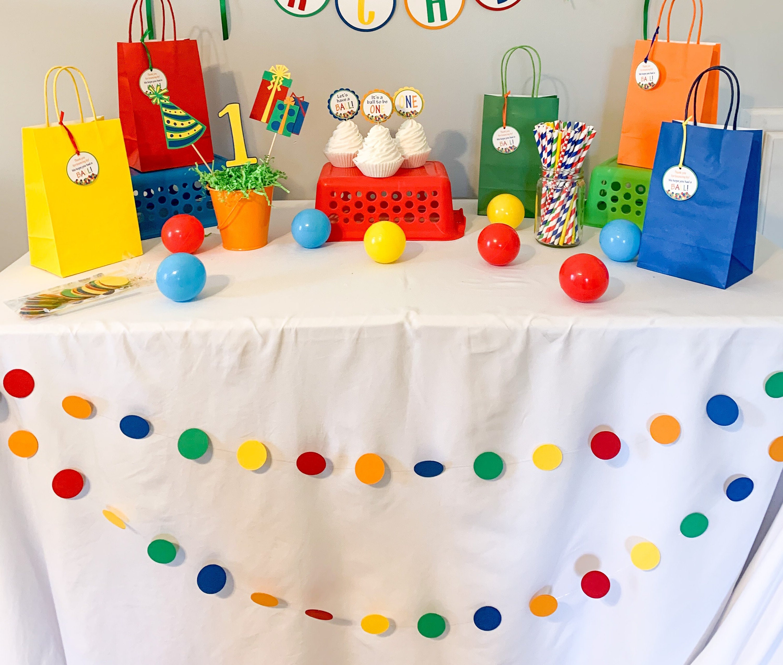 Let's Have a Ball Birthday Party Decorations, Primary Colors Birthday,  Rainbow Birthday, Colorful Birthday Decorations, Its a Ball to Be -   Israel