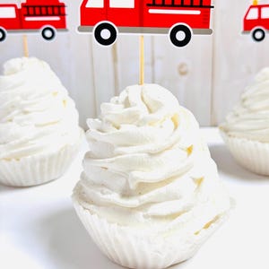 firetruck cupcake toppers
