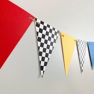 Racing Pennant Banner, Race Car Birthday Decorations, Monster Truck ...