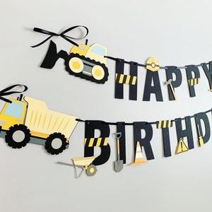 construction birthday party decorations, excavator, dump truck, cement mixer, construction vehicles, under construction, construction banner