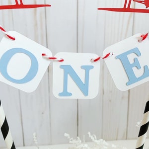 biplane vintage first birthday cake topper bunting