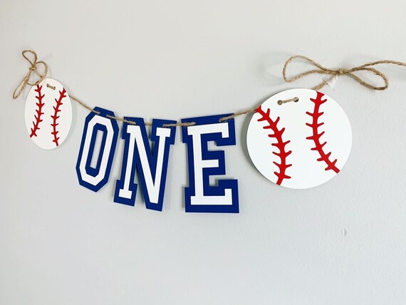 baseball birthday party decorations, rookie of the year banner, baseball concessions, baseball first birthday, baseball cake smash banner Il_570xn