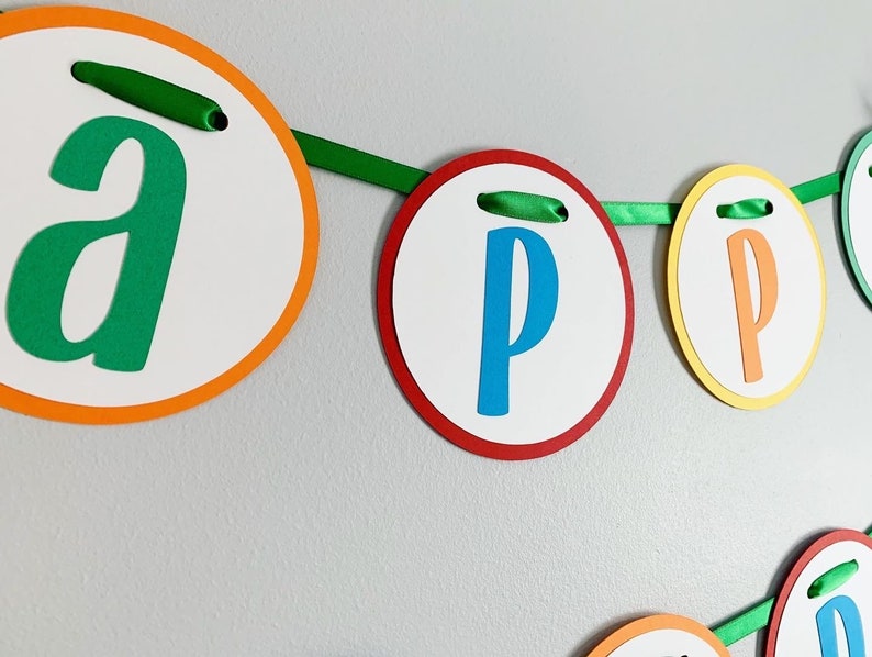 let's have a ball primary colors happy birthday banner for a its a ball to be one or its a ball to be two birthday party