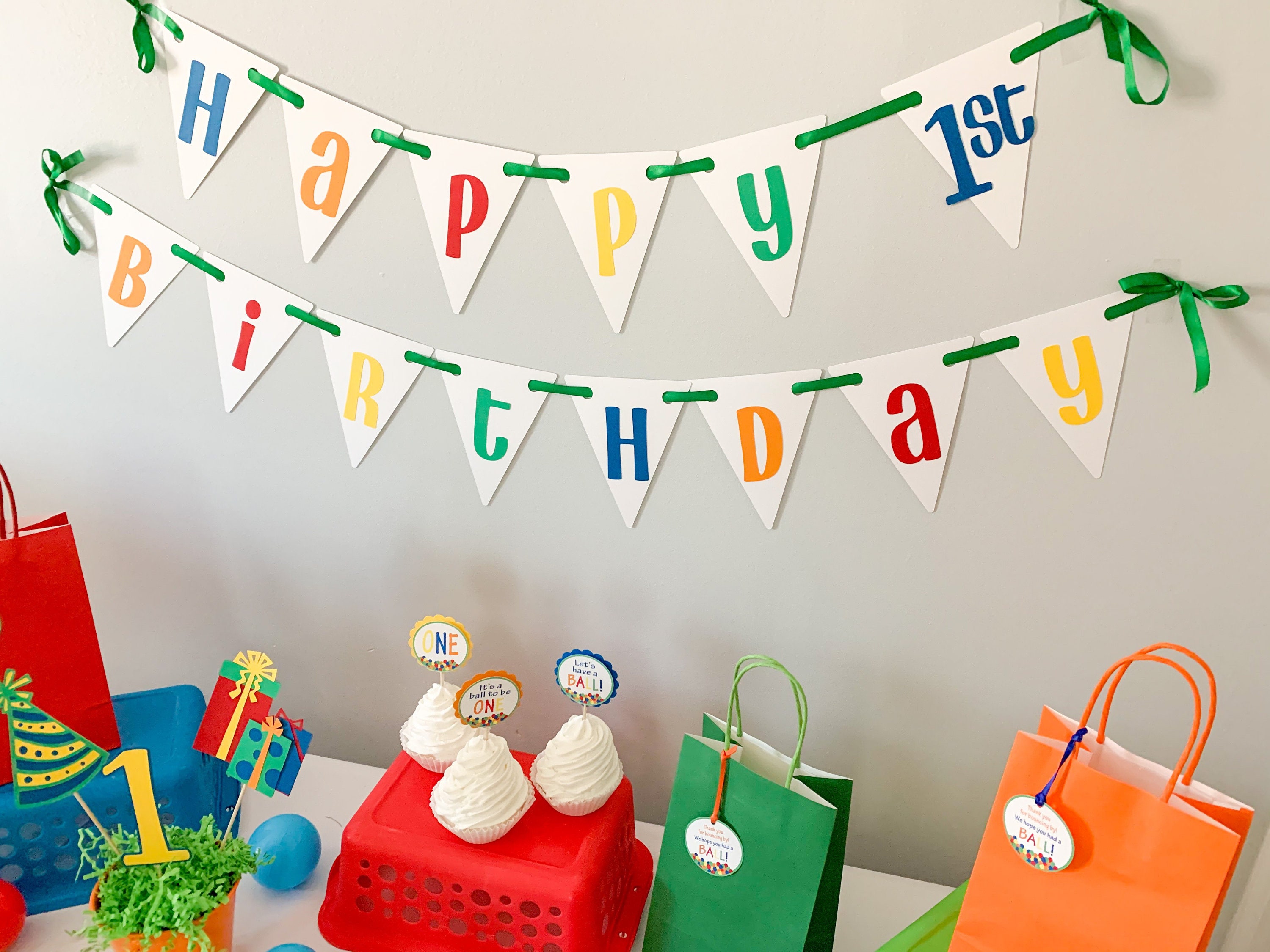 Let's Have a Ball Birthday Decorations, Primary Colors Birthday  Decorations, Rainbow Birthday Decorations, Colorful Birthday Decorations 