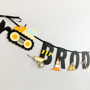 construction birthday party decorations, excavator, dump truck, cement mixer, construction vehicles, under construction, construction banner