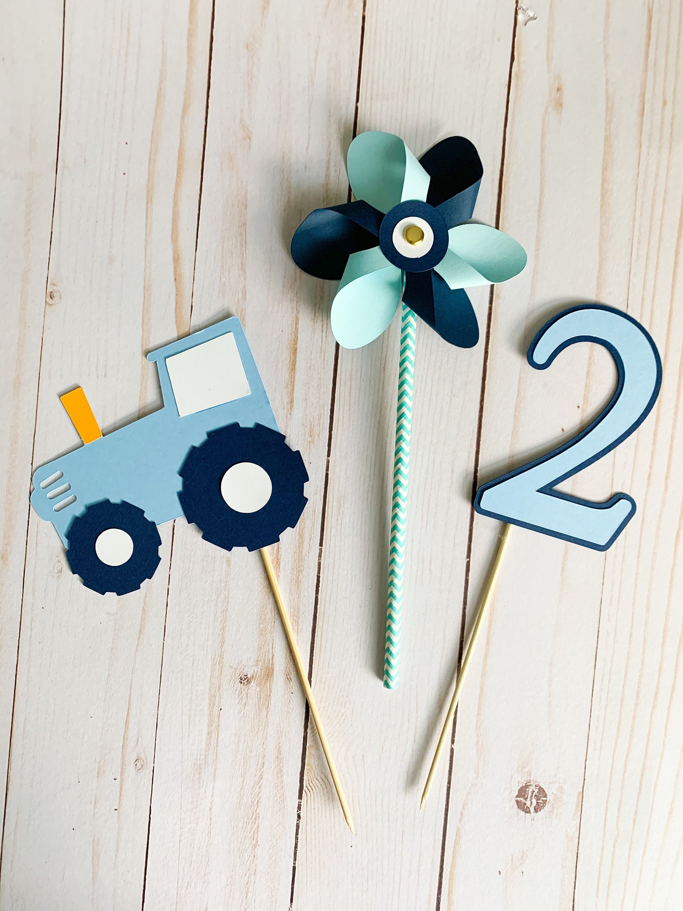 Blue Tractor Birthday Decorations Blue Tractor Baby Shower Etsy