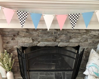 Burnout Or Bows Nobody Knows Gender Reveal Pennant Banner