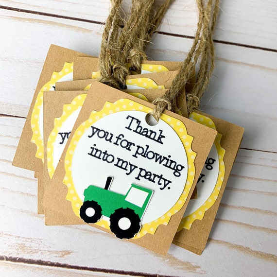 Tractor Birthday Party Favor Tags, Green Tractor Birthday Decorations, Red Tractor Birthday Decorations, Barnyard Birthday Decorations Il_570xn