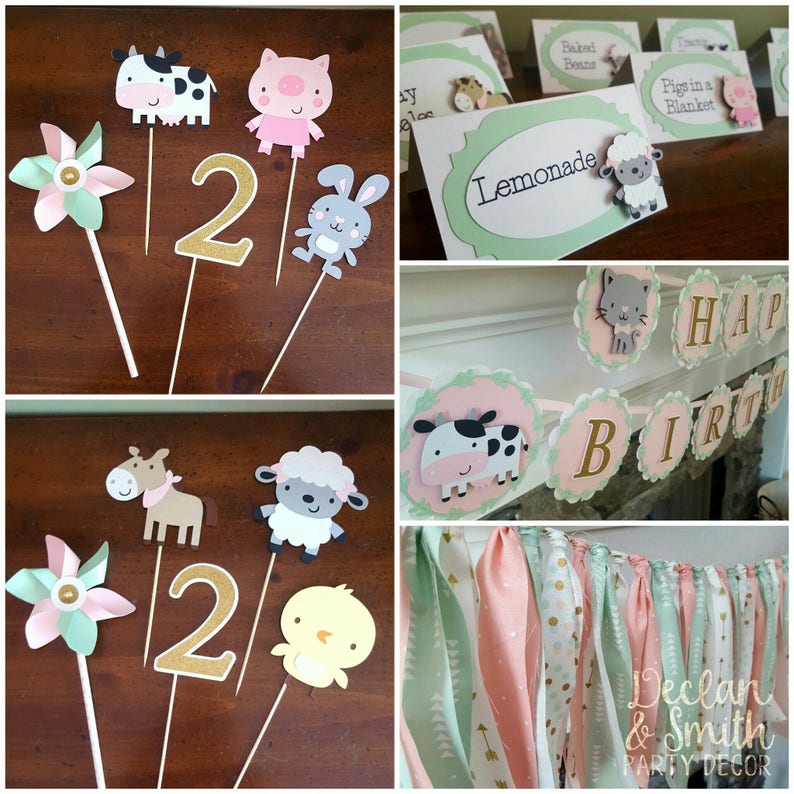 Barnyard Animal Birthday Party Decorations Package Barnyard Etsy
