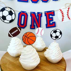 Sports Birthday Party*Sports Cupcake Toppers*Baseball birthday*basketball birthday*soccer birthday*football birthday*all star sports party