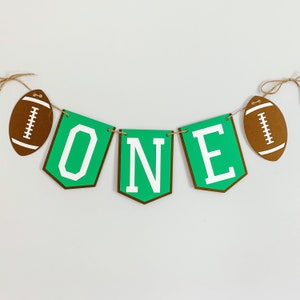 football decorations, football age banner, football high chair banner, football cake smash, football game day decorations image 1