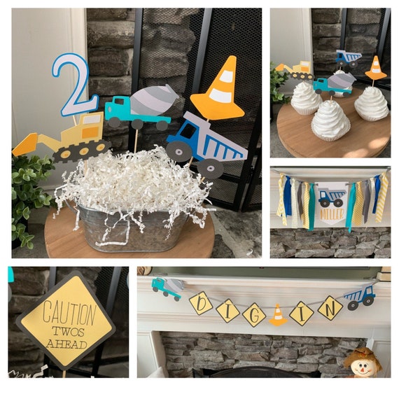construction birthday party*construction birthday party ideas*construction dig in banner*construction birthday banner*construction party Il_570xn