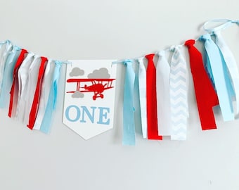 time flies first birthday, time flies high chair banner, airplane and clouds birthday, vintage biplane birthday, vintage airplane birthday