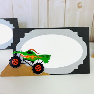 Monster Truck Birthday Decorations, Monster Trucks Food Tents, Monster Jam Birthday, Grave Digger, El Toro Loco, Megalodon, Personalized