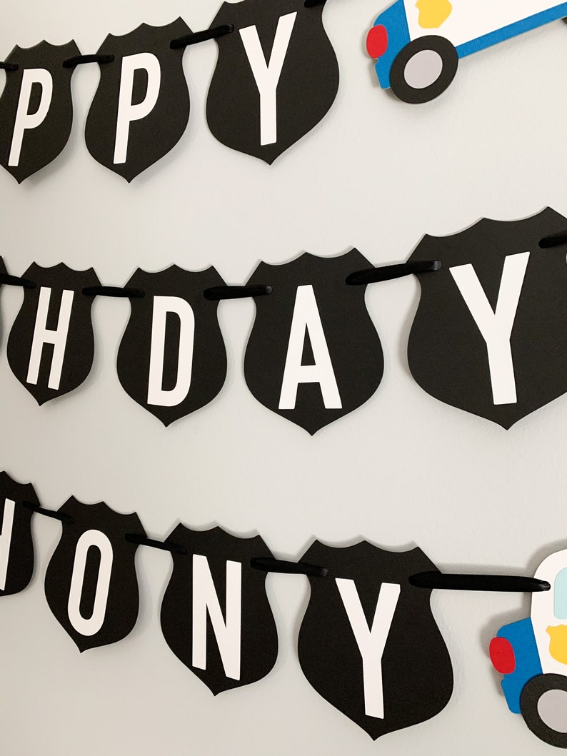 police happy birthday banner