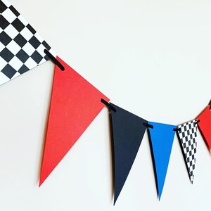 Checkered Flag Racing Pennant Banner