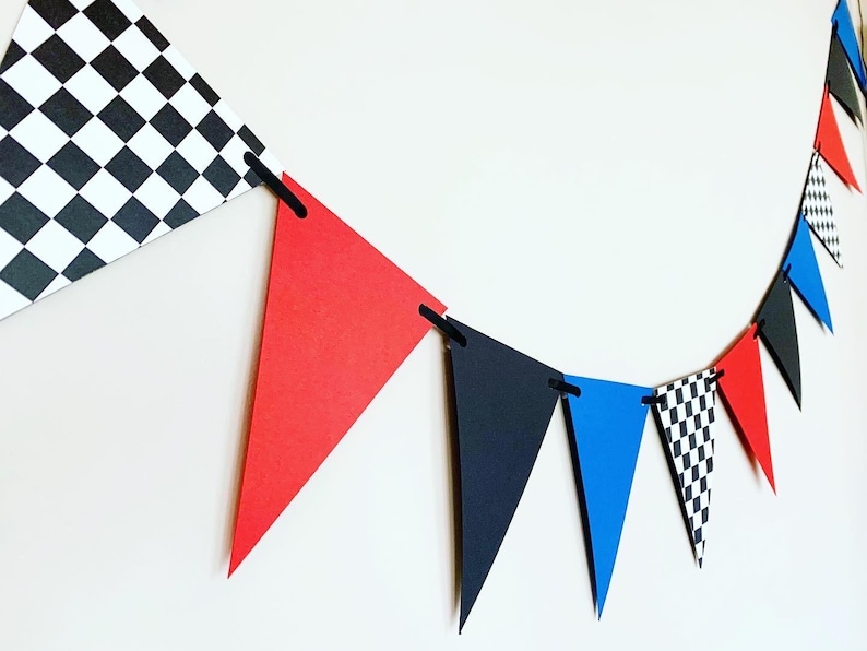 Checkered Flag Racing Pennant Banner