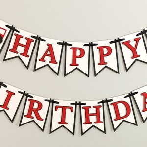 red tractor happy birthday banner