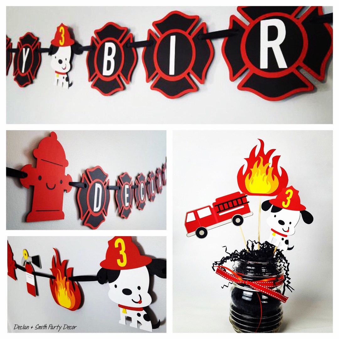 Firetruck Birthday Partyfiretruck Decorationsfirefighter