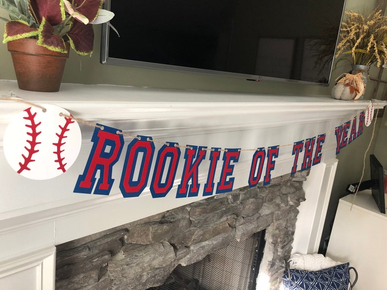 rookie of the year baseball cake smash photo session backdrop birthday banner