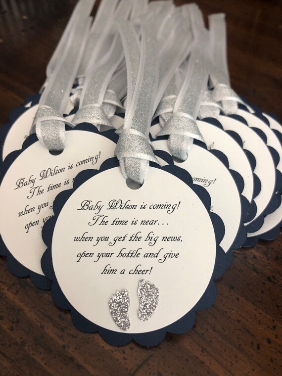 navy blue and silver baby shower decorations