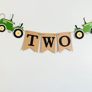 tractor age banner available in various colors to suit your party needs