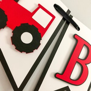 red tractor happy birthday banner