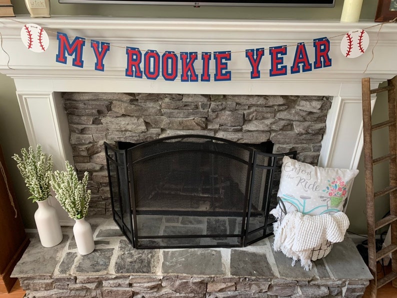 baseball party my rookie year banner  First Birthday Theme Ideas 