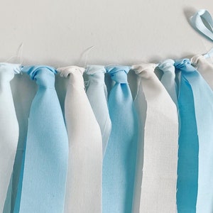 Peter Rabbit high chair banner featuring either a blue Peter Rabbit, pink Peter Rabbit, yellow Peter Rabbit or Green Peter Rabbit. The fabric will coordinate with the color of Peter Rabbit's jacket. The banner is available to read an age or name.