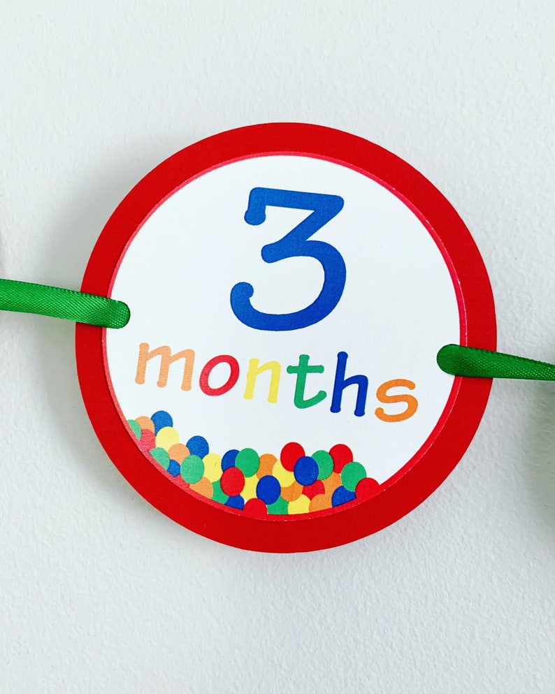 Let's have a ball first birthday milestones photo banner