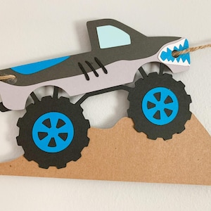 monster trucks banner for a  monster jam inspired birthday or bedroom decor