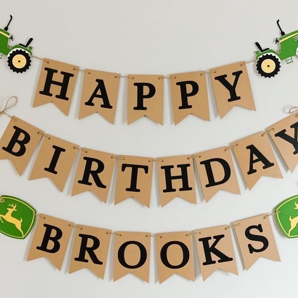 tractor birthday decorations, tractor barnyard birthday decorations, green tractor birthday banner, green tractor baby shower, eieio