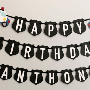 police happy birthday banner