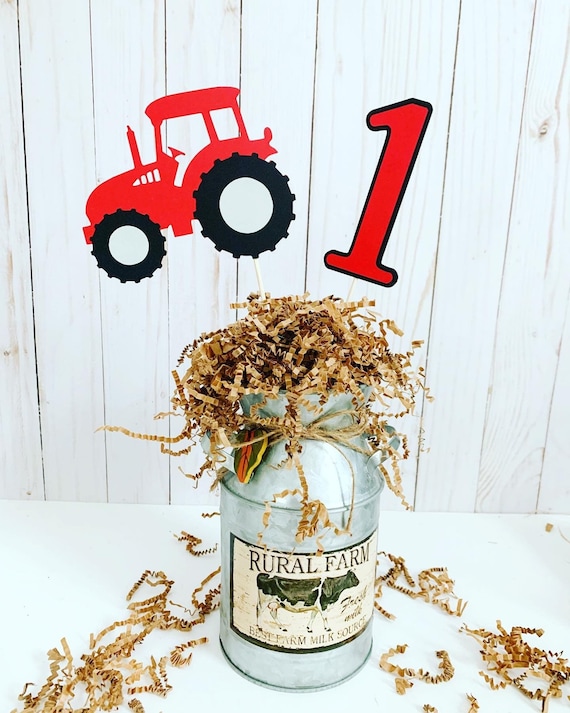 red tractor birthday decorations*tractor party decorations*tractor