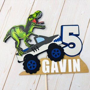 Megaladon T-Rex cake topper