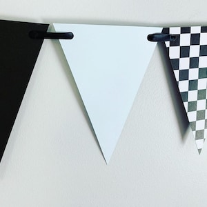 racing birthday decorations, race car birthday decor, formula 1 birthday decor, fast one banner, checkered flag pennant banner, two fast image 2
