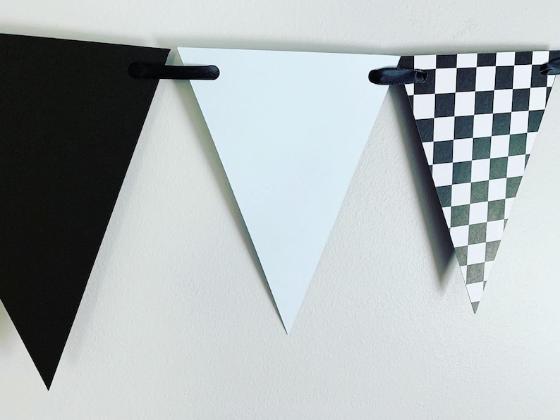 racing birthday decorations, race car birthday decor, formula 1 birthday decor, fast one banner, checkered flag pennant banner, two fast image 2