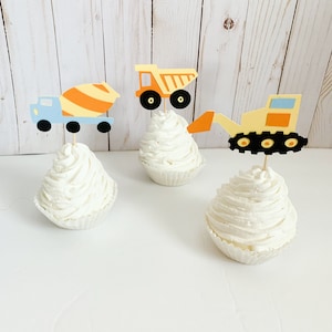 construction birthday decorations, construction cupcake toppers, construction baby shower decorations, under construction party