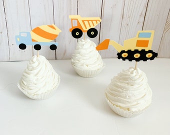 construction birthday decorations, construction cupcake toppers, construction baby shower decorations, under construction party