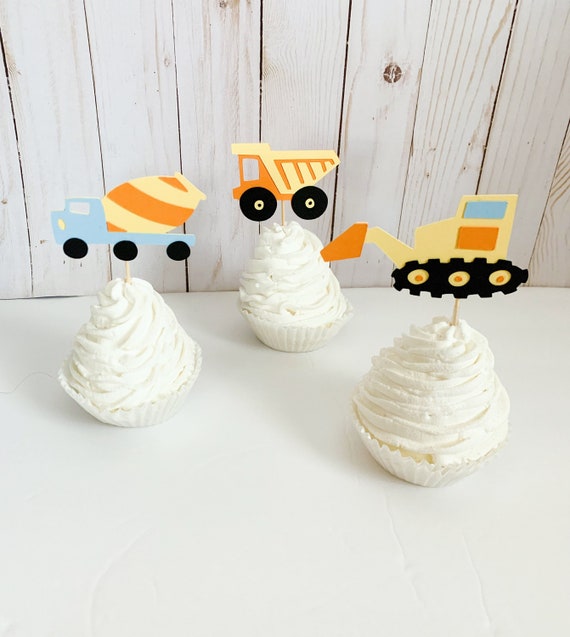 construction birthday decorations, construction cupcake toppers, construction baby shower decorations, under construction party Il_570xn