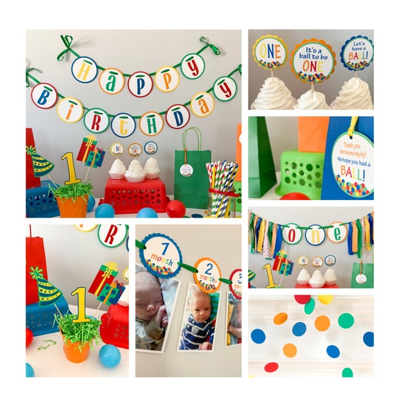 Let's Have a Ball Birthday Party Decorations*Primary Colors Birthday*Colorful Birthday Party*Rainbow Birthday Decorations*birthday banner Il_570xn