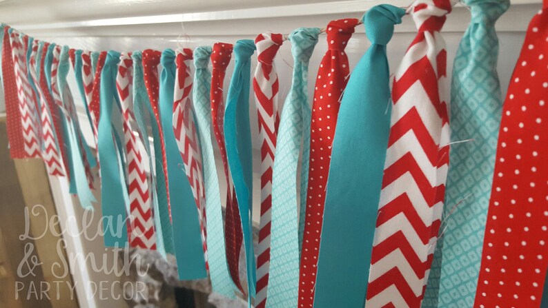 Little Red Wagon 1st Birthday Aqua And Highchair Banner Image 0