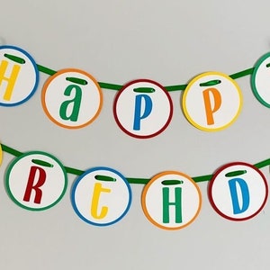 let's have a ball primary colors happy birthday banner for a its a ball to be one or its a ball to be two birthday party