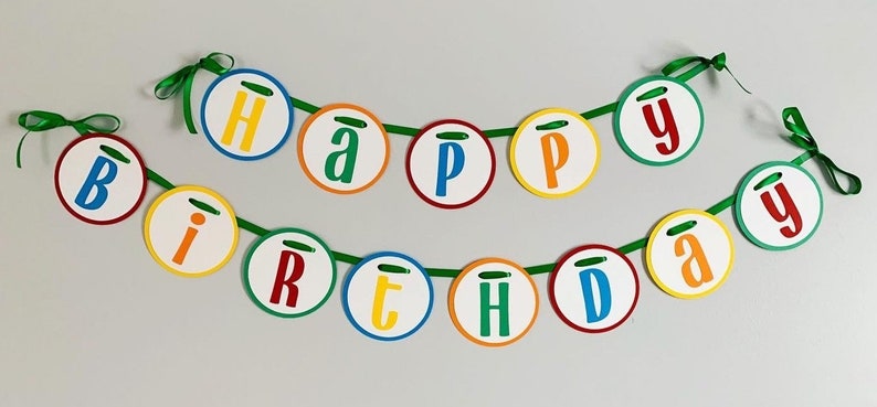 let's have a ball primary colors happy birthday banner for a its a ball to be one or its a ball to be two birthday party