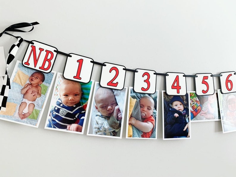 racing first birthday photo banner
