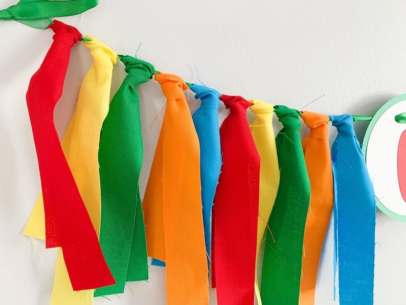 Let's have a ball, It's a ball to be one high chair banner featuring primary colors