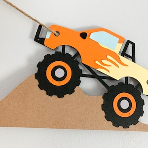 monster trucks banner for a  monster jam inspired birthday or bedroom decor