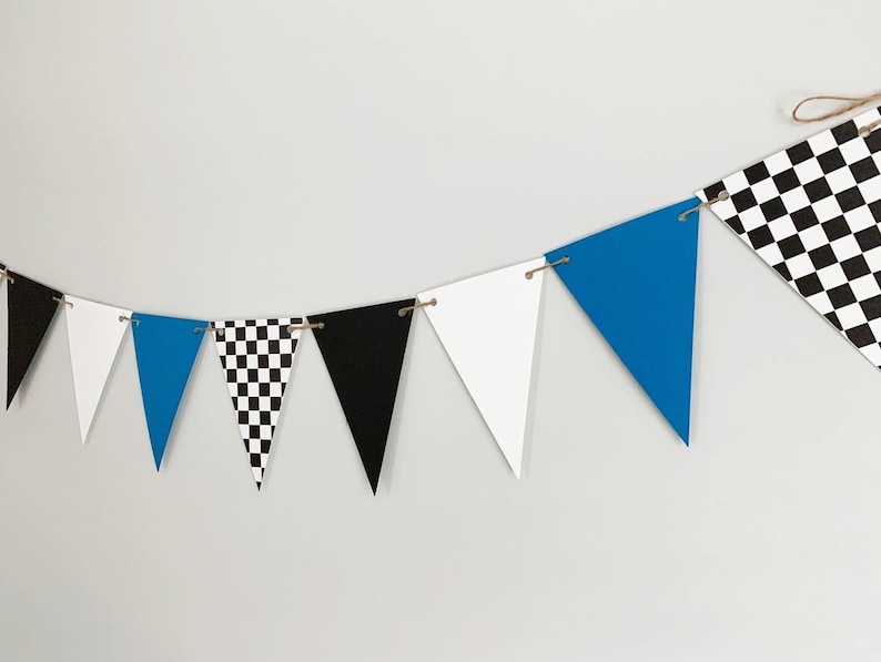 Checkered Flag Racing Pennant Banner
